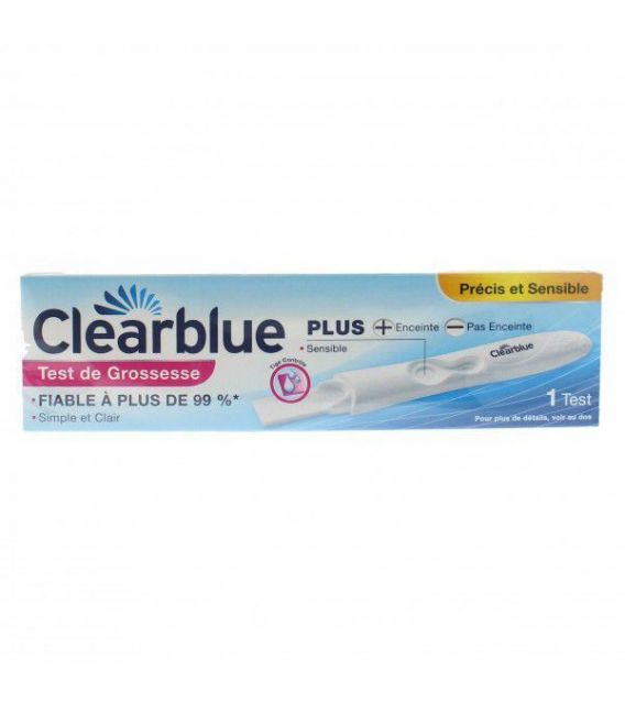 Clearblue Plus Test de Grossesse avec Tige de Contrôle Boîte de 1 Test
