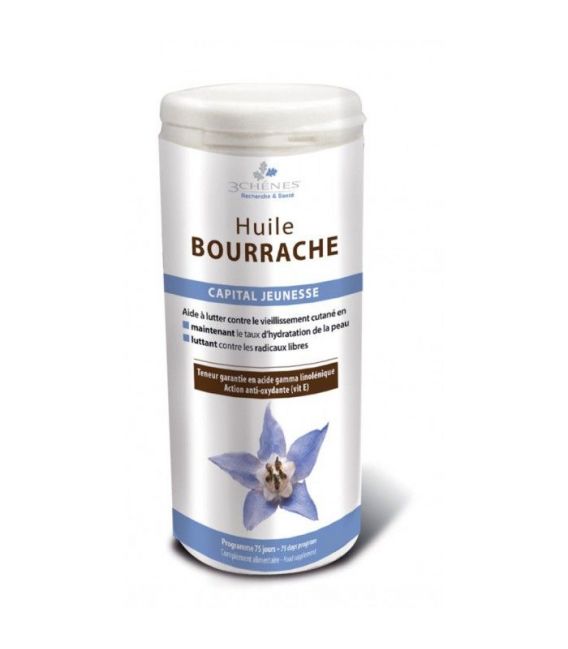 Les 3 Chênes Huile de Bourrache 150 Capsules