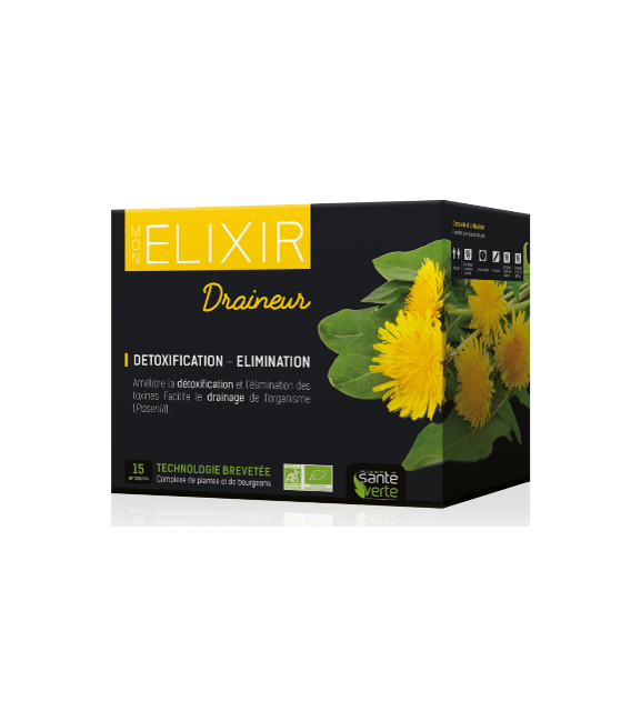 Santé Verte Mon Elixir Draineur 15 Ampoules