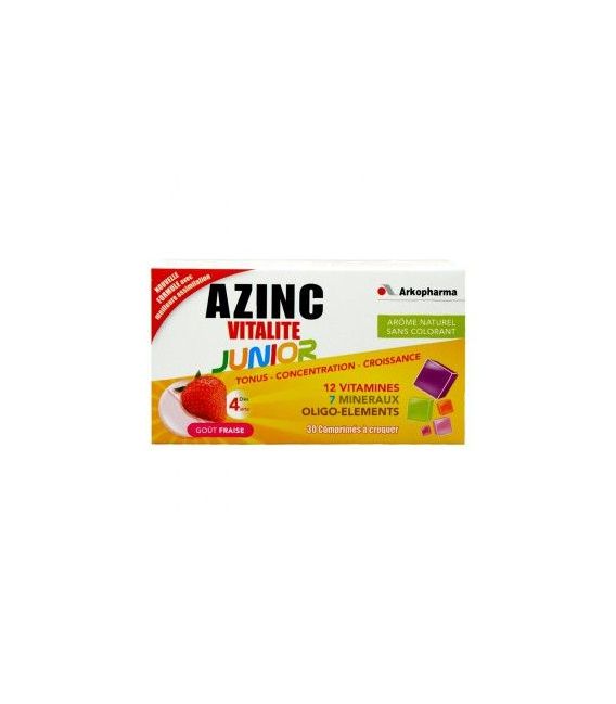 Azinc Vitalité Junior Gout Fraise 30 Comprimés à Croquer