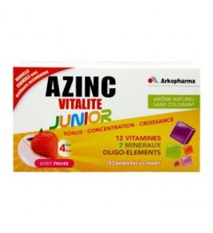 Azinc Vitalité Junior Gout Fraise 30 Comprimés à Croquer