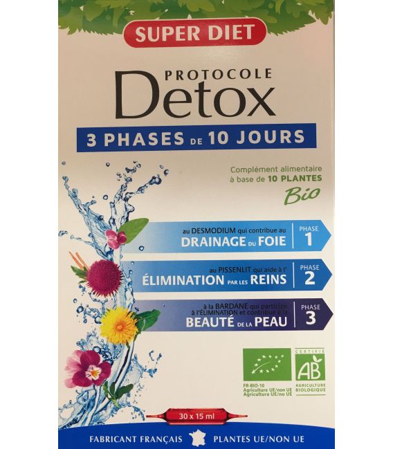 Superdiet Protocole Détox 30 Ampoules