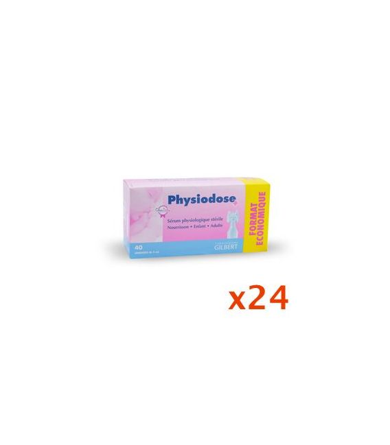 Physiodose Sérum Physiologique Lot de 24 Boites de 40