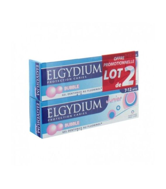 Elgydium Dentifrice Junior 7-12 Ans Bubble 2x50Ml