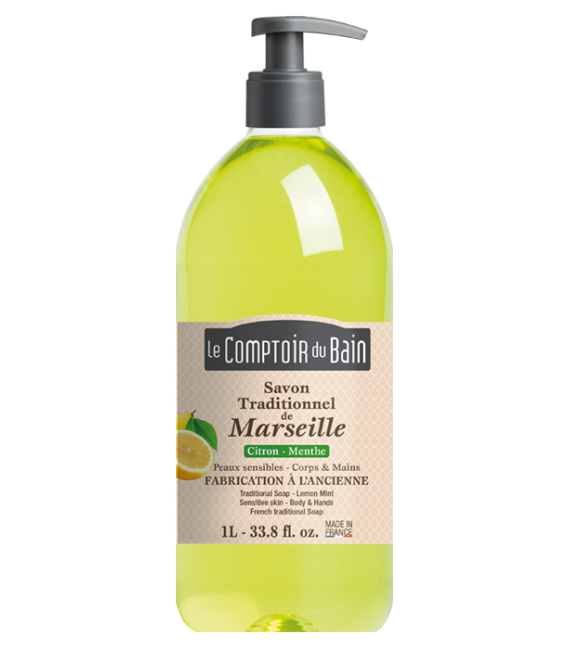 Comptoir du Bain Savon Liquide Citron Menthe 1 Litre