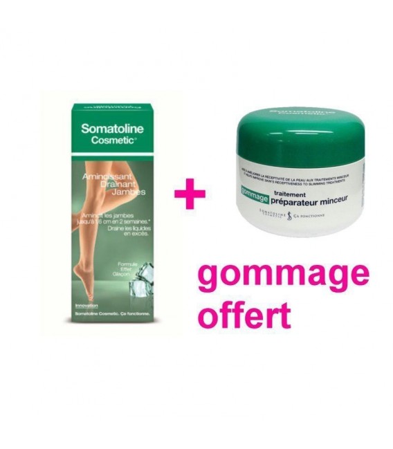 Somatoline Amincissant Drainant Jambes 200ml + Gommage 300Ml Offert