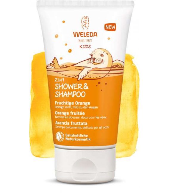 Weleda Gel Douche Corps et Cheveux Enfants Orange Fruitée 150Ml