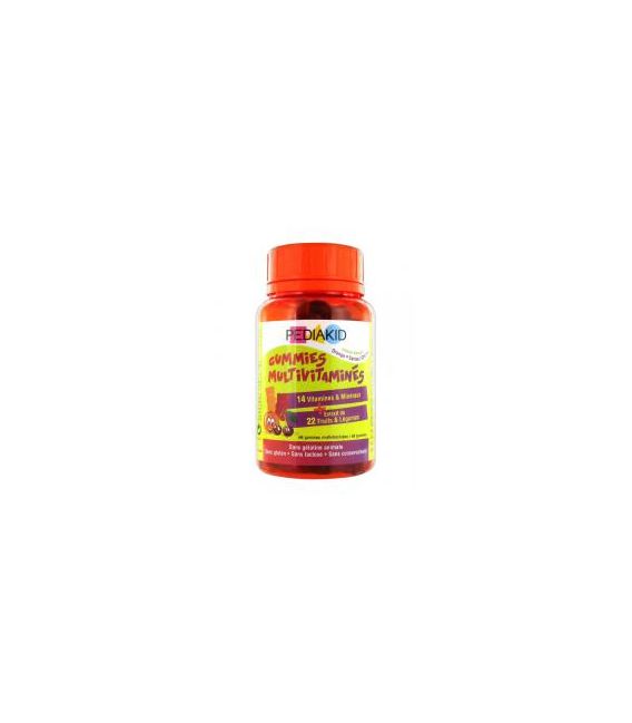 Pediakid Gommes Multivitaminées 60 Oursons Orange et Cerise