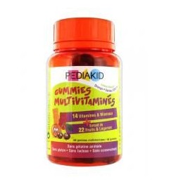 Pediakid Gommes Multivitaminées 60 Oursons Orange et Cerise