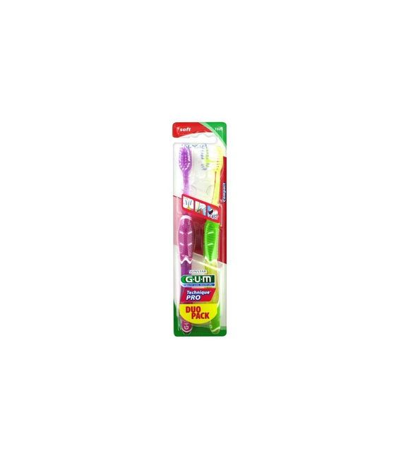 Gum Brosse à Dent Technique Pro Souple Compacte Duo