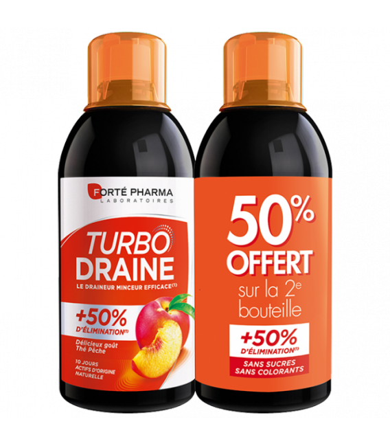 Forté Pharma TurboDraine Minceur Pêche 500ml Lot de 2 pas cher