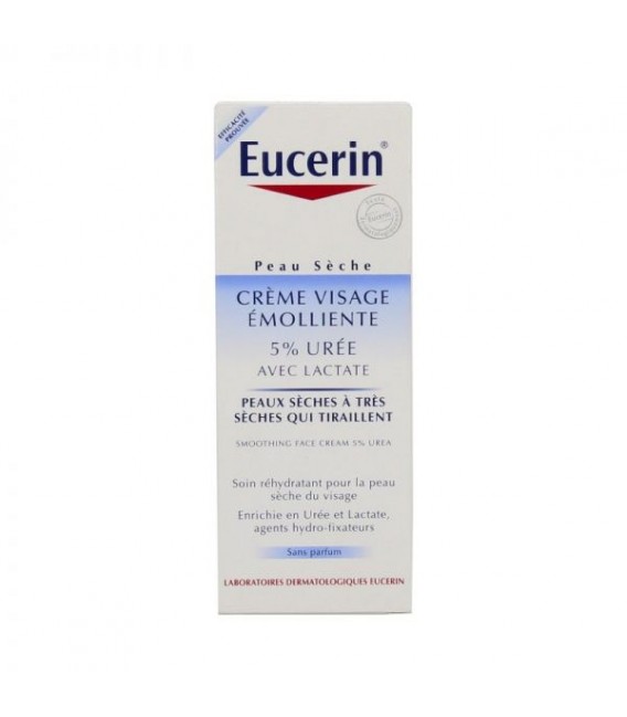 Eucerin Crème Visage Emolliente 5% Urée Peaux Sèches 50ml