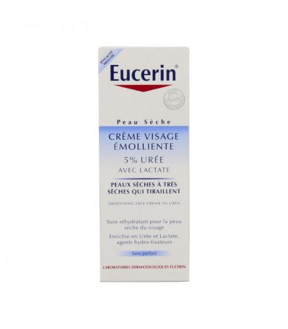 Eucerin Crème Visage Emolliente 5% Urée Peaux Sèches 50ml