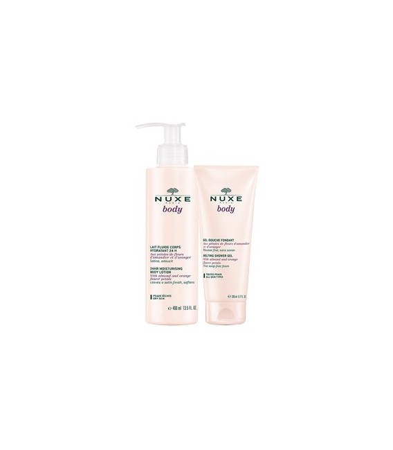 Nuxe Body Lait Fluide Corps Hydratant 24H 400ml + Gel Douche 200Ml