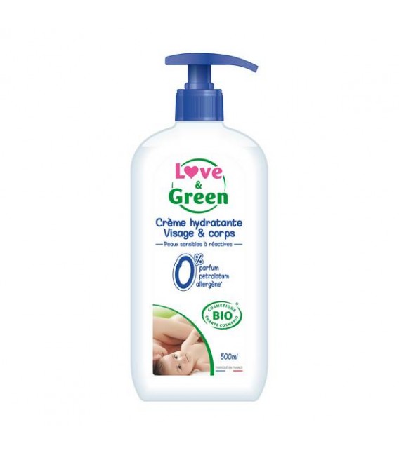 Love And Green Crème hydratante visage et corps bio 500Ml