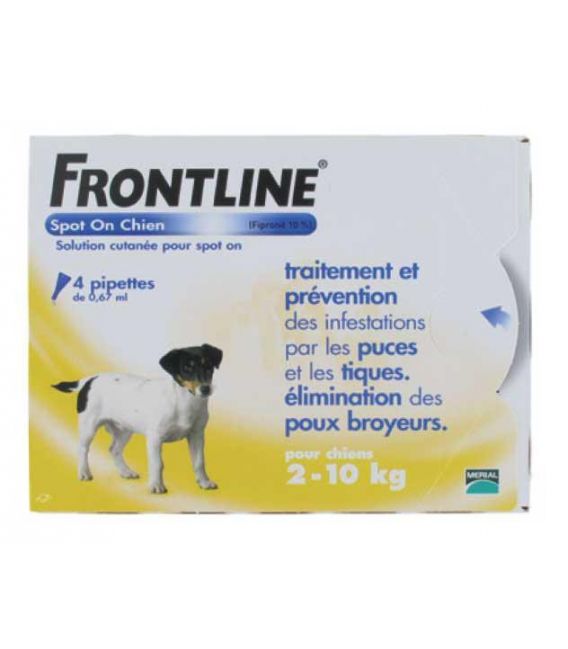 Frontline Spot On Chien 2-10Kg 4 pipettes pas cher