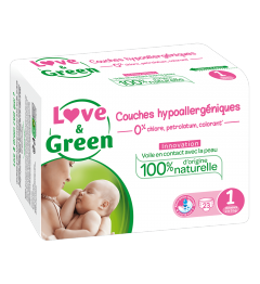 Love And Green Couches Hypoallergéniques Taille 1 2 à 5Kg Paquet de 23