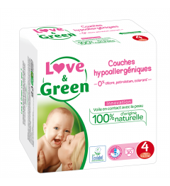 Love And Green Couches Hypoallergéniques Taille 4 7 à 14Kg Paquet de 46