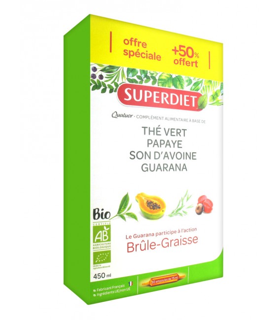 Superdiet Solution Buvable Quatuor Brule Graisse 30 Ampoules