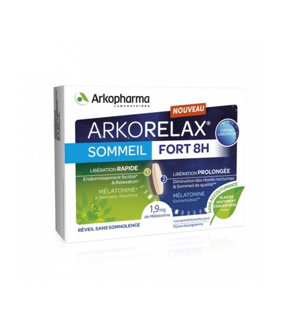 Arkorelax Sommeil Fort 8 Heures 15 Comprimés