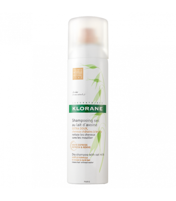 Klorane Capillaire Shampooing Sec Avoine Cheveux Châtains à Bruns Spray 150Ml