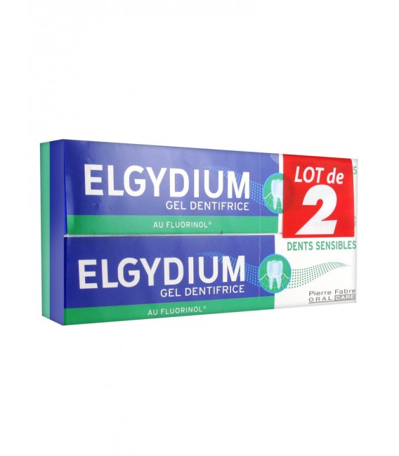 Elgydium Dents Sensibles Gel Lot de 2 Dentifrices 75Ml