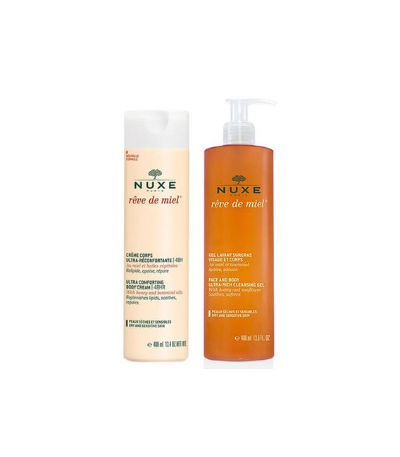 Nuxe Rêve de Miel Crème Corps 400Ml + Gel Lavant 400Ml