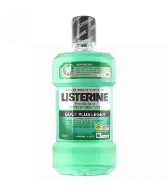 Listerine Protection Dents et Gencives Gout Léger Bain de Bouche 500 Ml