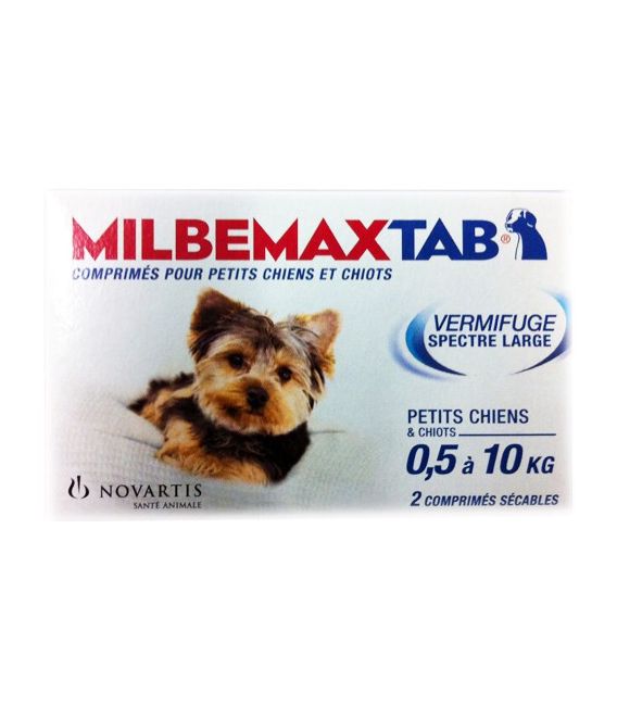 Milbemax Chien de moins de 5Kg 2 Comprimés pas cher