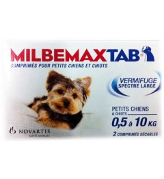 Milbemax Chien de moins de 5Kg 2 Comprimés