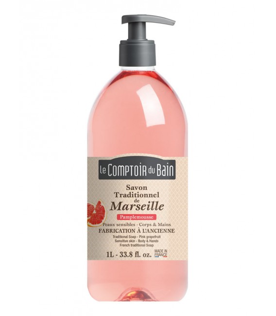 Comptoir du Bain Savon Liquide Pamplemousse Rose 1 Litre