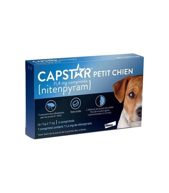 Capstar 11.4Mg Petits Chiens 6 Comprimés anti puces