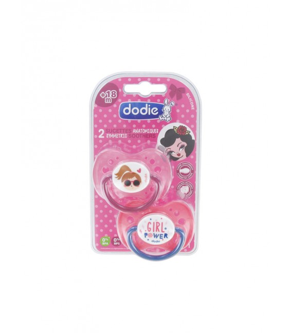 Dodie sucette duo fan papa/maman silicone +18 mois