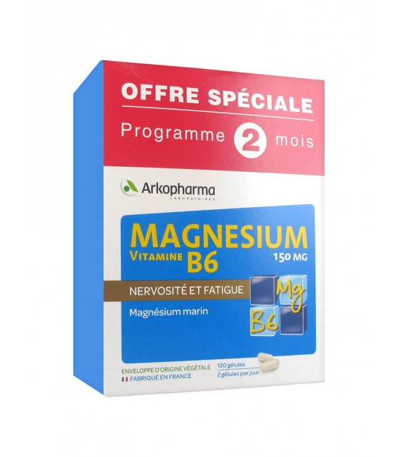 Arkopharma Magnésium Vitamine B6 2x60 Gélules