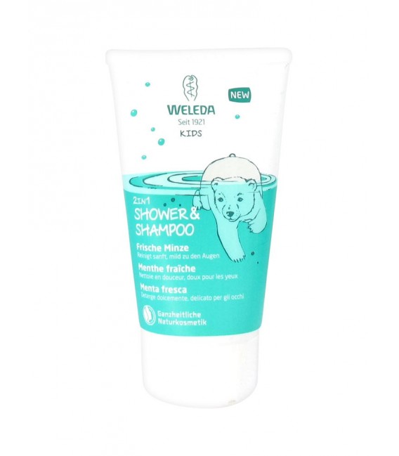 Weleda Gel Douche Corps et Cheveux Enfants Menthe Fraiche 150Ml