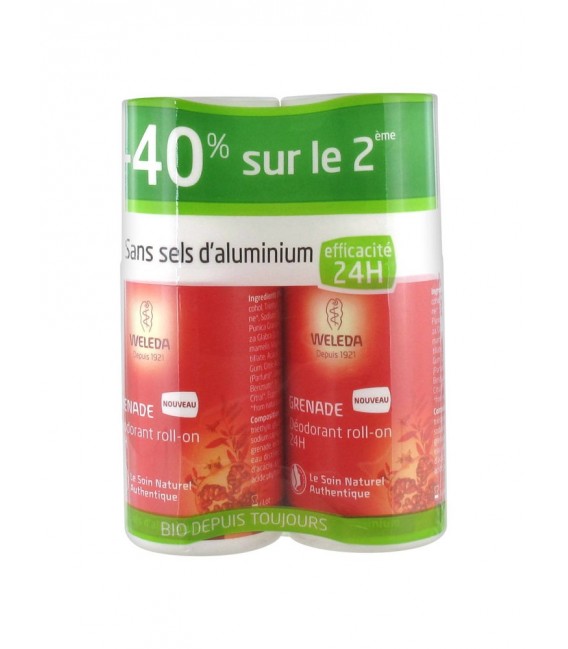 Weleda Déodorant 24 Heures Grenade Roll On 2x50Ml