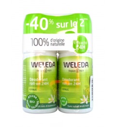 Weleda Déodorant 24 Heures Citrus Roll On 2x50Ml