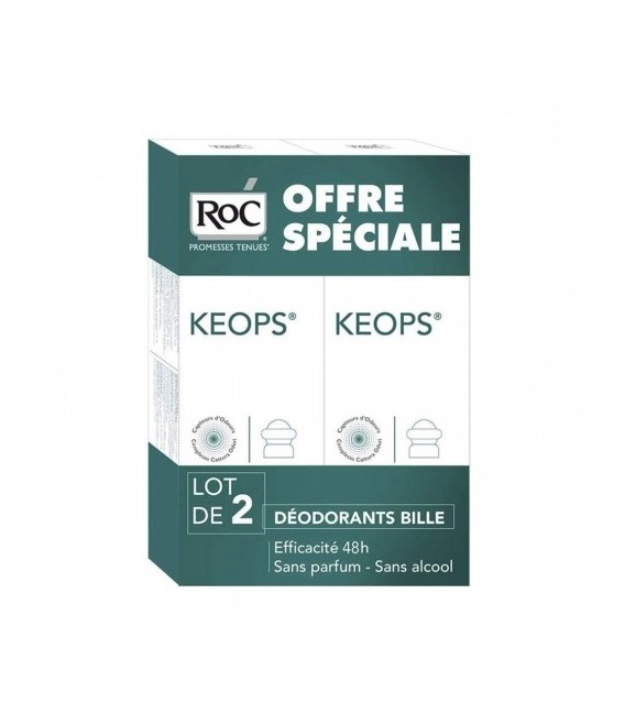 Roc Keops Déodorant Bille Sans Alcool 2x30Ml pas cher