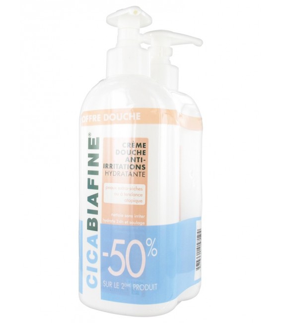 Cicabiafine Crème de Douche Peaux Sèches 2x400Ml