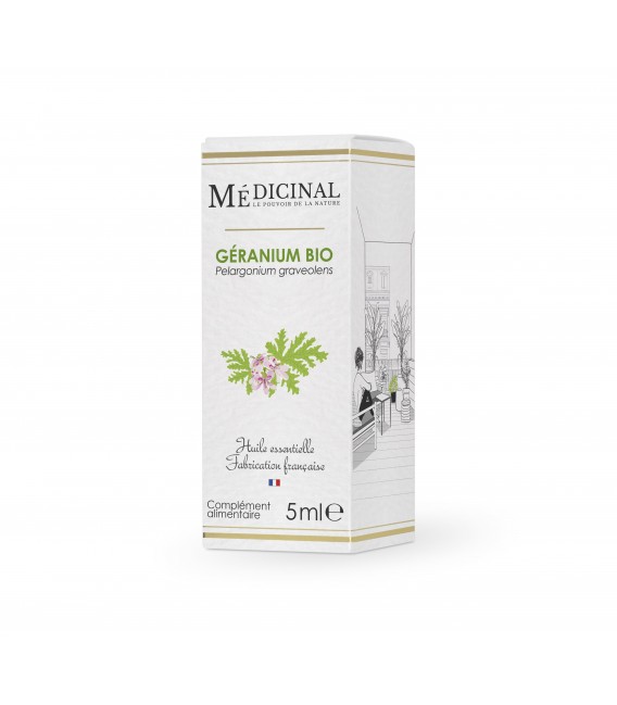 Medicinal Huile Essentielle Bio Géranium Rosa 10ml