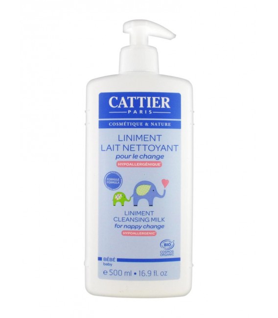 Cattier Bébé Liniment Lait Nettoyant pour le change 500 ml