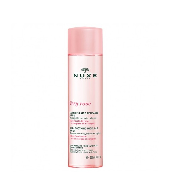 Nuxe Very Rose Eau Micellaire Apaisante 3 en 1 Peaux Sèches 200Ml