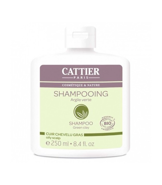 Cattier Shampooing Argile Verte Cuir Chevelu Gras 250 ml