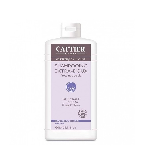 Cattier Shampooing Extra-Doux Usage Quotidien 1 L