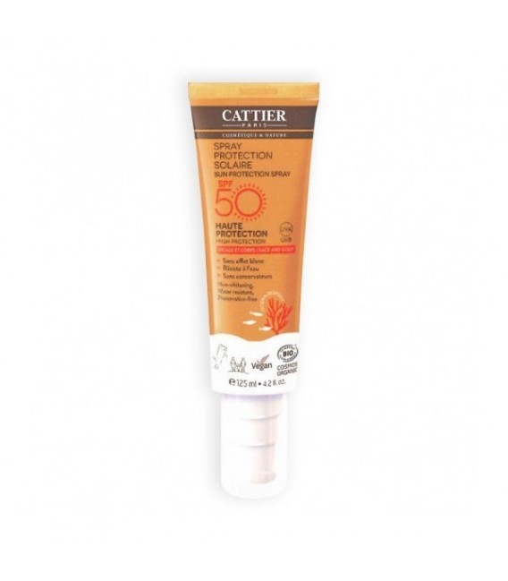Cattier Spray protection solaire SPF 50 visage et corps 125ml