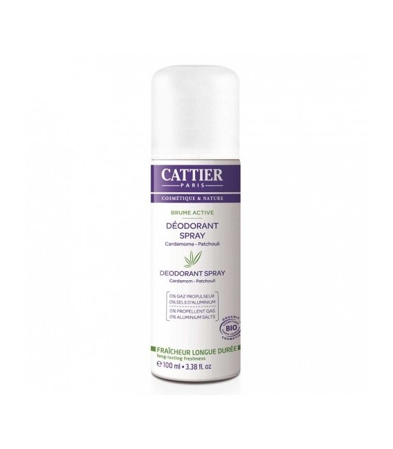 Cattier Déodorant Brume Active Cardamome Patchouli 100 ml