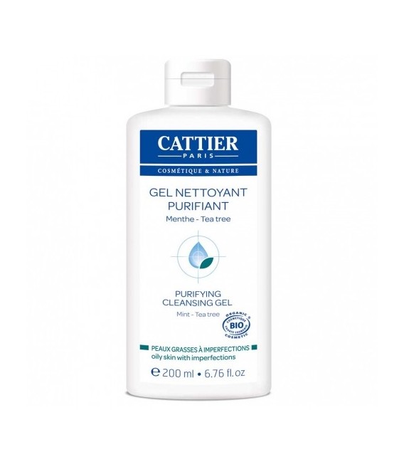 Cattier Gel Nettoyant Purifiant peaux grasses à imperfections 200 ml