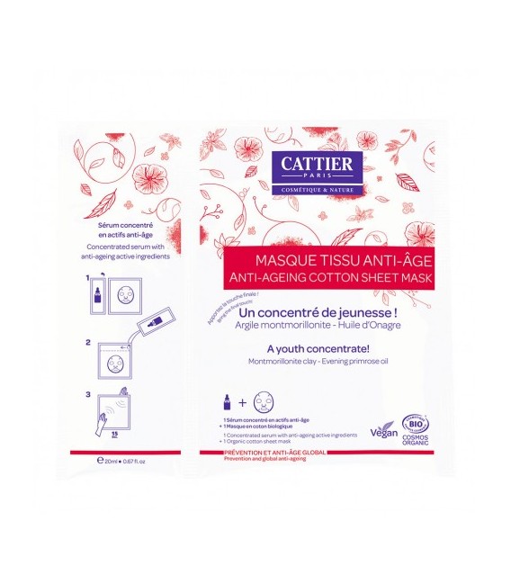 Cattier Masque tissu Anti-âge 20ml