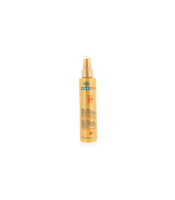 Nuxe Solaires SPF20 Spray Lacté Visage et Corps 150Ml pas cher