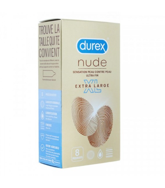 Durex Préservatif Nude XL Boite de 8